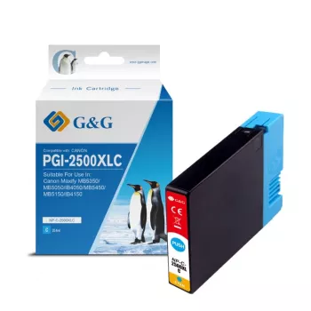 G&G suderinama cyan rašalo kasetė, skirta Canon PGI-2500XLC (09858)