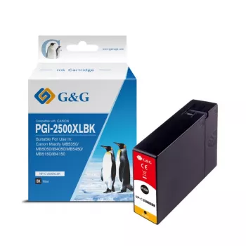 G&G suderinama rašalo kasetė, skirta Canon PGI-2500XLBK (9859) – didelės talpos juoda