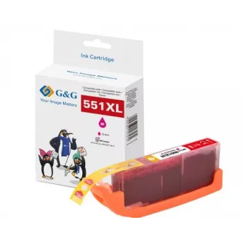 G&G XL rašalo kasetė, suderinama su Canon CLI-551M XL (purpurinė, didelės talpos) 14568