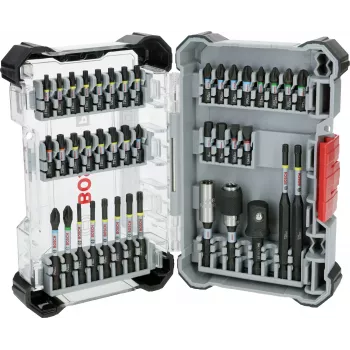 Bosch 2608521U78 36 dalių Impact Control atsuktuvų antgalių rinkinys su greito atleidimo ir magnetiniais laikikliais