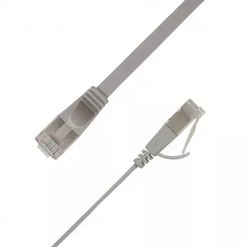 LinkIT Plokščias U/FTP Cat6A Ethernet tinklo kabelis 1,5 m, pilkas STP-FL6A-00150-GY