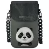 Nimmy Big Eyed Pet 2.0 Panda telefonų krepšys per petį - juoda PU oda