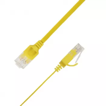 LinkIT plokščias U/UTP Cat6A Ethernet tinklo kabelis, 3,5 m, geltonas UTP-FL6A-00350-GL