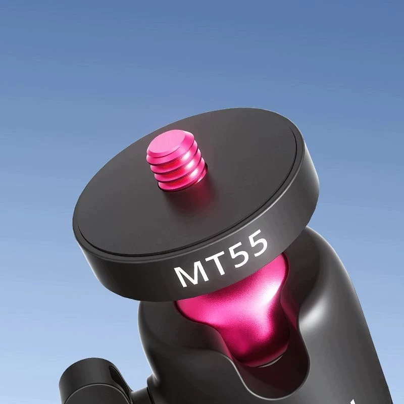 ULANZI MT-55 4-in-1 mini trikojis, selfie lazdelė, rankena, kuprinės segtukas su rutuline galvute, 1/4 inch sriegiu, telefono laikiklis 60-85mm, aliuminio lydinys, juodas