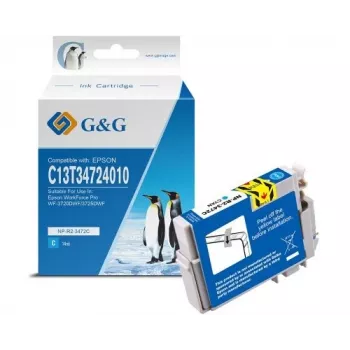 G&G suderinama cyan rašalo kasetė Epson 34XL (C13T34724012) - didelės talpos 14614