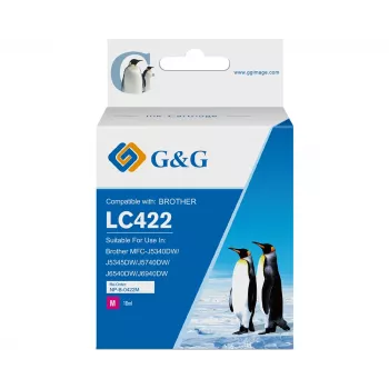 G&G suderinama rašalo kasetė Brother LC422M magenta (550 puslapių) 20582