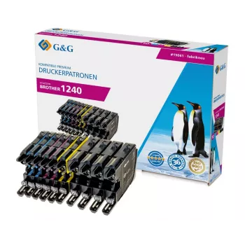 G&G suderinamų rašalo kasečių rinkinys juoda, žydra, purpurinė, geltona NP-B-0075BK (1P750-10)