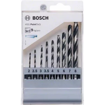 Bosch HSS PointTeQ metalo grąžtų rinkinys, 9 vnt., 2-10 mm, suktiniai grąžtai 2607002826