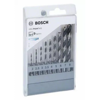 Bosch HSS PointTeQ metalo grąžtų rinkinys, 9 vnt., 2-10 mm, suktiniai grąžtai 2607002826