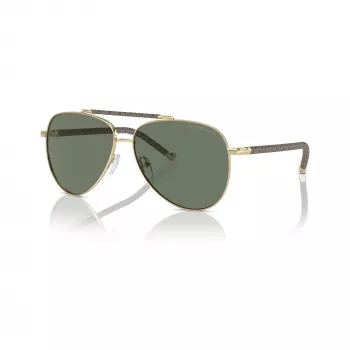 Michael Kors MK1146-10143H moteriški akiniai nuo saulės - šviesiai auksiniai, drugelio formos, rudi gradientiniai, 59 mm