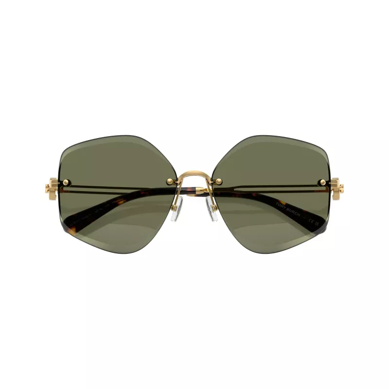 Tory Burch TY6111-334371 moteriški akiniai nuo saulės, tamsaus havano rėmelis, rudi gradientiniai lęšiai, 56/16/140 mm