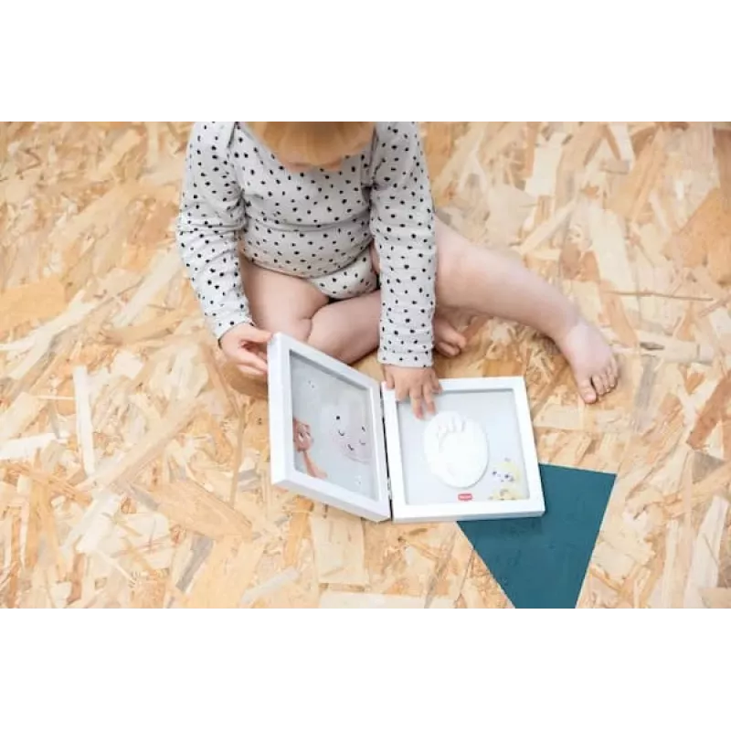 Tiny Love Simple Frame kūdikio rankytės ar pėdutės atspaudo rinkinys, baltas