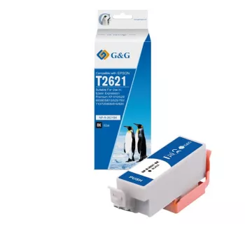 G&G XL juodos spalvos rašalo kasetė, suderinama su Epson 26XL (T2621, C13T26214012) - 14657