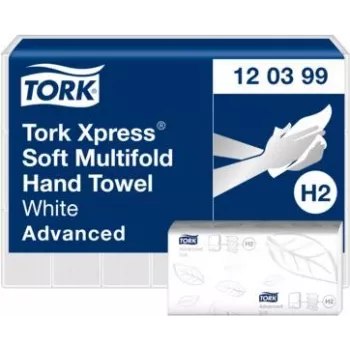 TORK Xpress H2 Advanced daugiasluoksnės rankšluosčių servetėlės, 2 sluoksnių, baltos, 2850 lapų (120399)