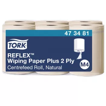 Tork Reflex Advanced M4 centrinio išvyniojimo valymo popieriaus ritinėliai, 2 sluoksnių, natūralios spalvos, 429 lapai, 6 ritinėliai 473481