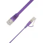 LinkIT Plokščias U/FTP Cat6A violetinis 3,5 m Ethernet tinklo kabelis STP-FL6A-00350-PU