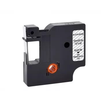 G&G poliesterio etikečių kasetė, permatoma su juodu spausdinimu, 12 mm x 5,5 m, skirta Dymo D1