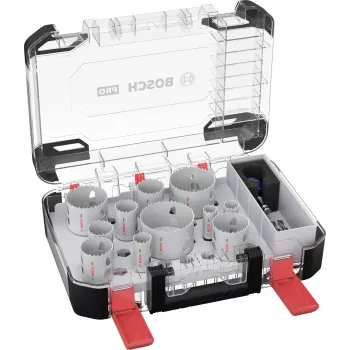 Bosch 2608594426 Progressor for Wood and Metal 11 dalių kiaurymių pjūklų rinkinys (20-76 mm) su Power Change adapteriais ir centravimo grąžtais