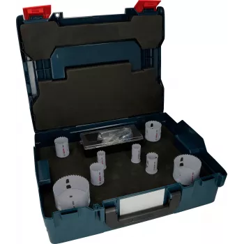 Bosch Progressor medienai ir metalui skirtų kiaurymių pjūklų rinkinys, 7 dalys, 20-114 mm skersmuo, Power Change įtvaras, HSS bimetalinis, su dėklu 2608594431