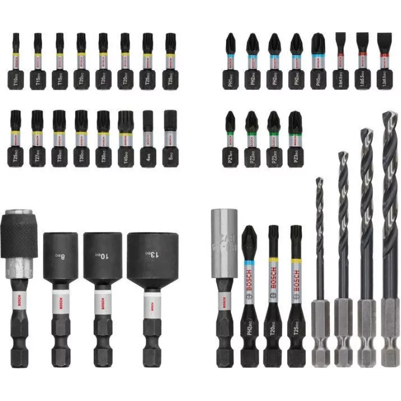 Bosch PRO Impact atsuktuvų antgalių ir metalo grąžtų rinkinys, 40 dalių (2608521U86)