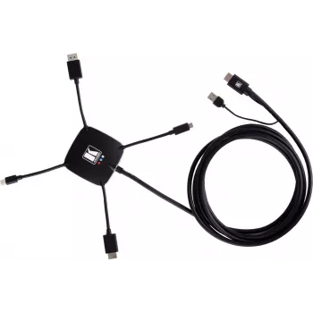 Kramer K-SPIDER daugiaformatis pateikčių adapterio kabelis - HDMI/DisplayPort/Mini DisplayPort/USB-C į HDMI/USB - 3,05 m - 4K aktyvus 91-00015599