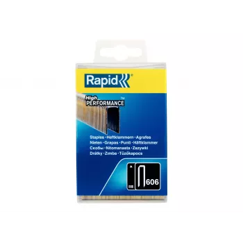 Rapid Narrow Crown Type 606 30 mm cinkuotos plieninės vielos dervos danga segtukai, 1 pak.