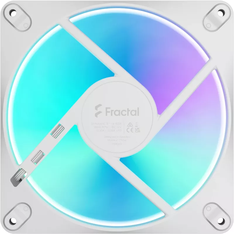 Fractal Design Dynamic 3-14 RGB White 140 mm PWM korpuso ventiliatorius FD-F-DR3-1402