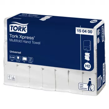 Tork Xpress H2 Universal Interfold popieriniai rankšluosčiai 150400, 2 sluoksnių, balti, 3990 rankšluosčių