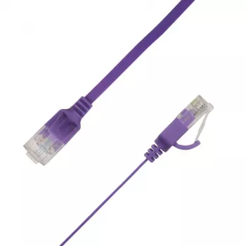 LinkIT Plokščias U/UTP Cat6A Ethernet tinklo kabelis, 2 m, violetinis, 10 Gbps, 500 MHz, RJ45 UTP-FL6A-00200-PU