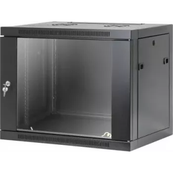 Intellinet 19 inch Tinklo sieninė spinta, surinkimas be įrankių, 9U, 450 mm gylio, juoda RAL 9005 (716833)