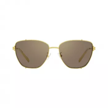 Tory Burch TY6105 moteriški kvadratiniai akiniai nuo saulės, tamsiai havajinio rašto rėmelis, rudi gradientiniai lęšiai, 55mm TY6105-32787N