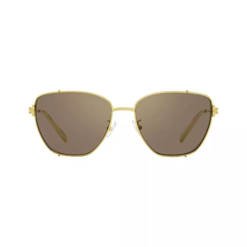 Tory Burch TY6105 moteriški kvadratiniai akiniai nuo saulės, tamsiai havajinio rašto rėmelis, rudi gradientiniai lęšiai, 55mm TY6105-32787N