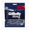 Gillette Blue II vienkartiniai skutimosi peiliukai vyrams, 20 vnt., dvigubos ašmenys su Lubrastrip 7702018466757