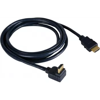Kramer C-HM/RA-6 didelės spartos HDMI kabelis su Ethernet, HDMI male į stačiu kampu HDMI male, 1,8 m, trigubai ekranuotas, pilkas, 4K palaikymas 97-0143006