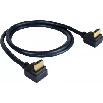 Kramer C-HM/RA-6 didelės spartos HDMI kabelis su Ethernet, HDMI male į stačiu kampu HDMI male, 1,8 m, trigubai ekranuotas, pilkas, 4K palaikymas 97-0143006