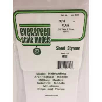 Evergreen 9010 polistireno lakštas 300 x 150 x 0,25 mm, baltas, 4 vnt. rinkinys