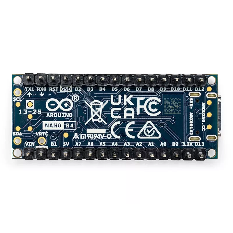 Arduino Nano R4 H - R4 RA4M1 su lituotais kontaktais (ABX00143)