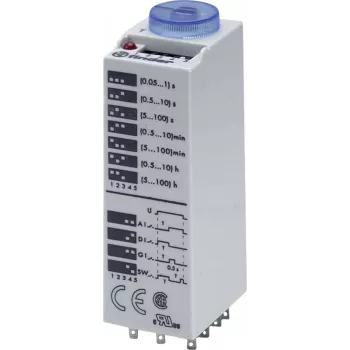 Finder 85.03.0.024.0000 daugiafunkcinė laiko relė, 24V AC/DC, 3 CO, 16 funkcijų, DIN bėgiui