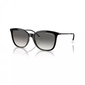 Armani Exchange moteriški kvadratiniai akiniai nuo saulės AX4151S 815811 juodi/pilki gradientiniai 55mm