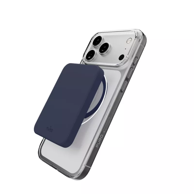 PURO Icon MagSafe permatomas dėklas Apple iPhone 17 Pro - permatomas mėlynas