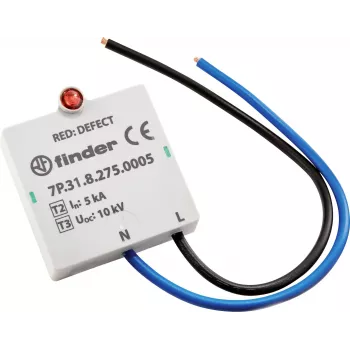 Finder 7P.31.8.275.0005 2 tipo viršįtampių apsaugos įtaisas, 1 polius, 275 V AC, 20 kA