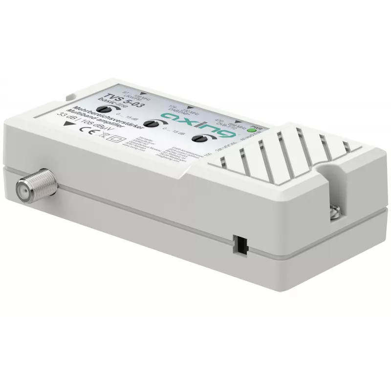 AXING TVS 5-03 daugiakanalis stiprintuvas 33 dB, 3 įėjimai FM/DAB/DAB+/DVB-T2