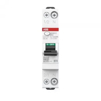 ABB DS301CA-B13/0.03 RCBO 1P+N 13A B charakteristikos 30mA 6kA A tipo 2CSR255163R1135