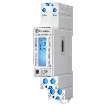 Finder 7M.24.8.230.0310 vienfazis skaitmeninis kintamosios srovės energijos skaitiklis 40 A, atitinkantis MID
