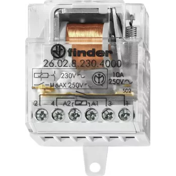 Finder 26.02.8.230.4000 impulsinė relė 2NO 10A 230V AC DIN bėgiui