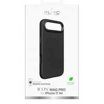 PURO Icon dėklas Apple iPhone 17 Air 6,6 inch juodas, suderinamas su MagSafe
