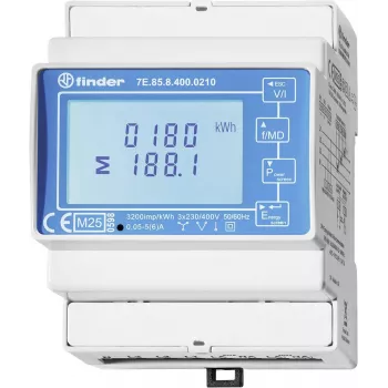 Finder 7E.85.8.400.0210 vienfazis skaitmeninis elektros energijos skaitiklis su Modbus RTU, CT 400A, B klasė