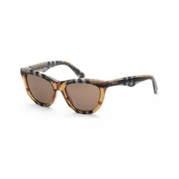 Burberry BE4435F414673 moteriški akiniai nuo saulės, tamsaus havajinio rašto rėmelis, rudi gradientiniai lęšiai, 53/18/140 mm