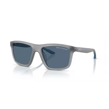 Armani Exchange vyriški stačiakampiai akiniai nuo saulės AX4149SU 83638 matiniai juodi / tamsiai pilki