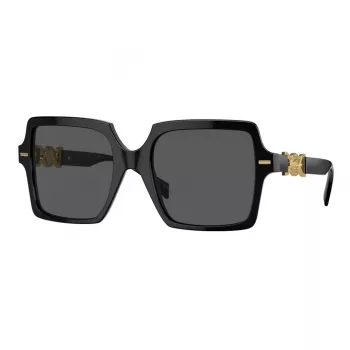 Versace VE4441 GB1-87 moteriški kvadratiniai akiniai nuo saulės, juodi/pilki, 55mm